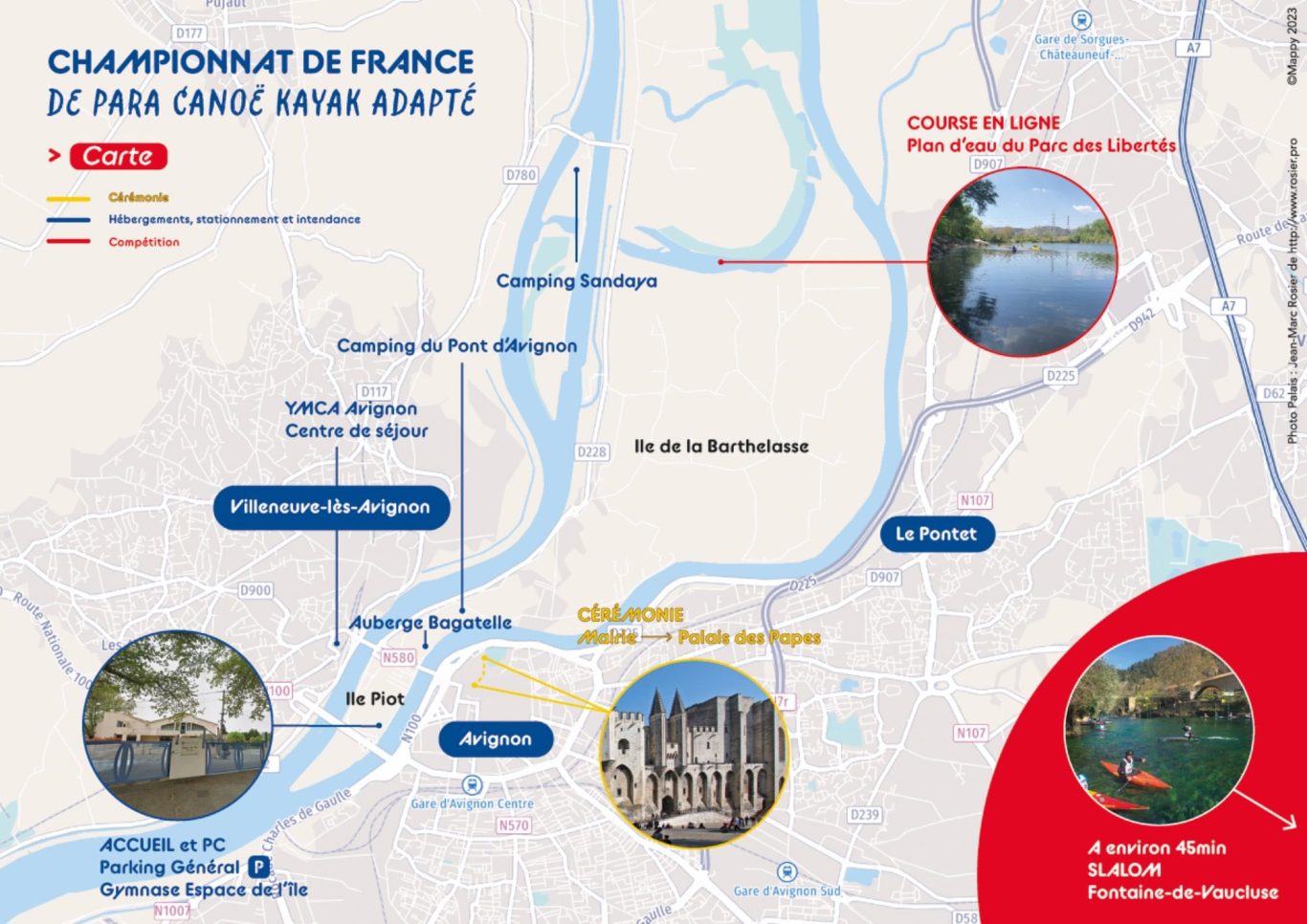 Carte Championnat de France Para Canoë Kayak Adapté